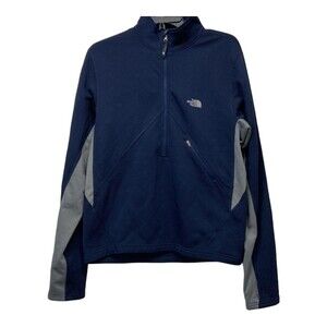 The North Face Pullover Mens Medium Blue Gray 1/2 Zip Long Sleeve Fleece Outdoor